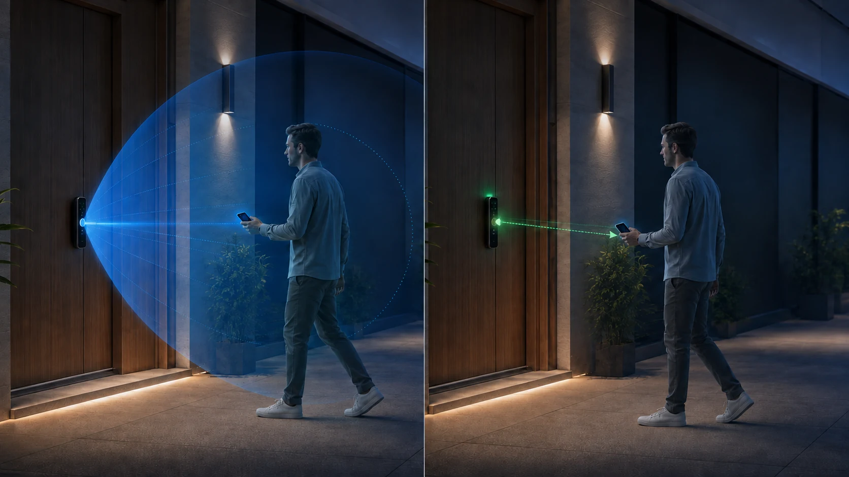UWB radar detects approaching person and triggers authentication