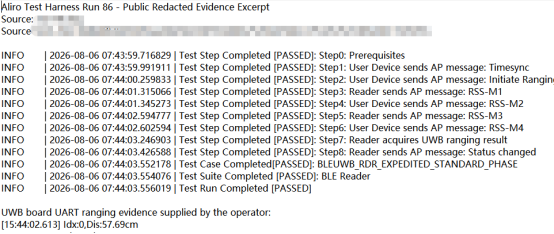 Aliro Test Harness Run 86 passed log
